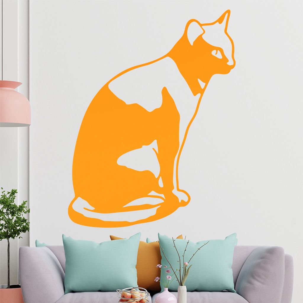 KIWISTAR Katze sitzt - Kitty Cat Kater Wandtattoo in 6 Größen - Wandaufkleber Wall Sticker - Dekoration, Küche, Wohnzimmer, Schlafzimmer, Badezi...