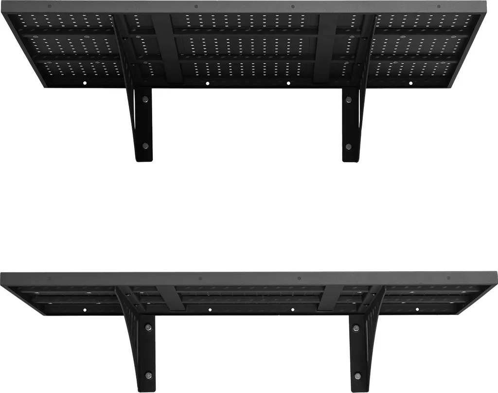 SucceBuy Lot de 2 Étagères de Garage Murales 914x615mm en Métal Noir