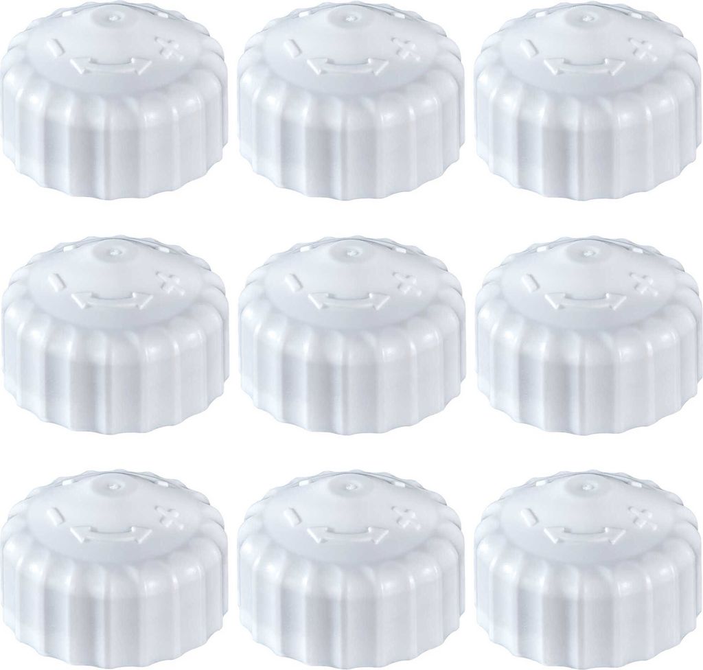 9x weiße Bauschutzkappe, Handregulierkappe, einfache Ausführung, M30 x 1,5