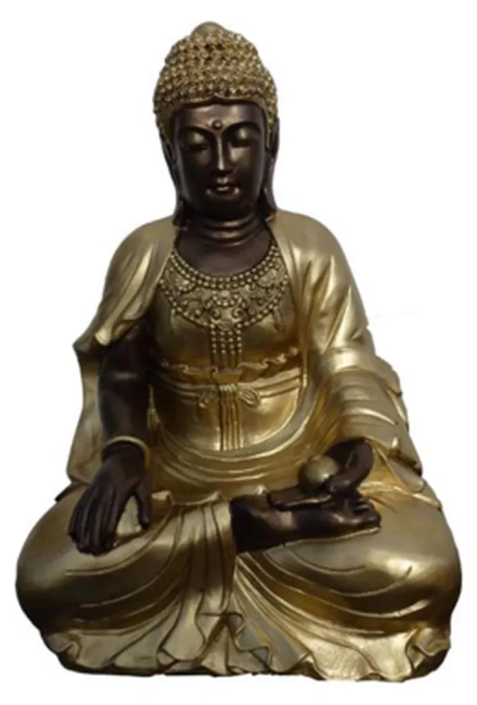 Statue Bouddha Or 55 cm - Déco Intérieure Zen Modèle B50 en Résine