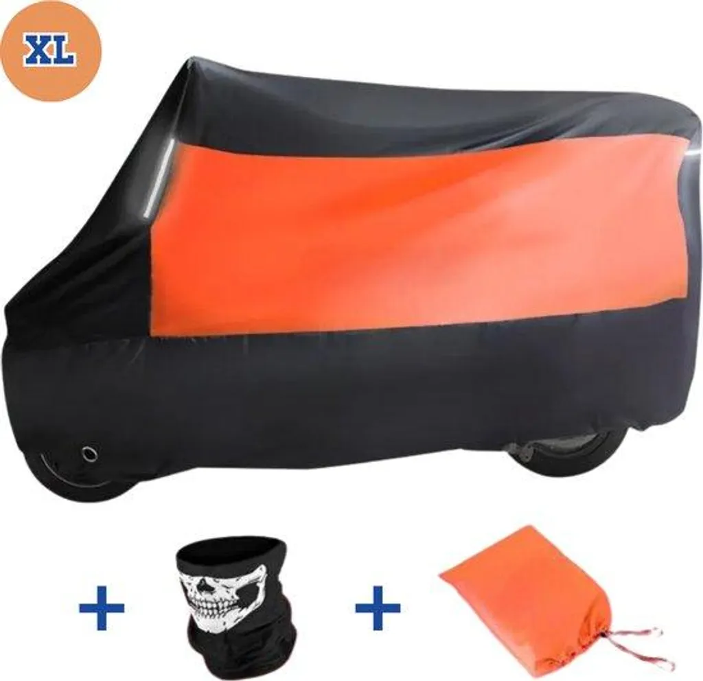 Housse moto XL imperméable orange contre pluie, poussière et rayons UV