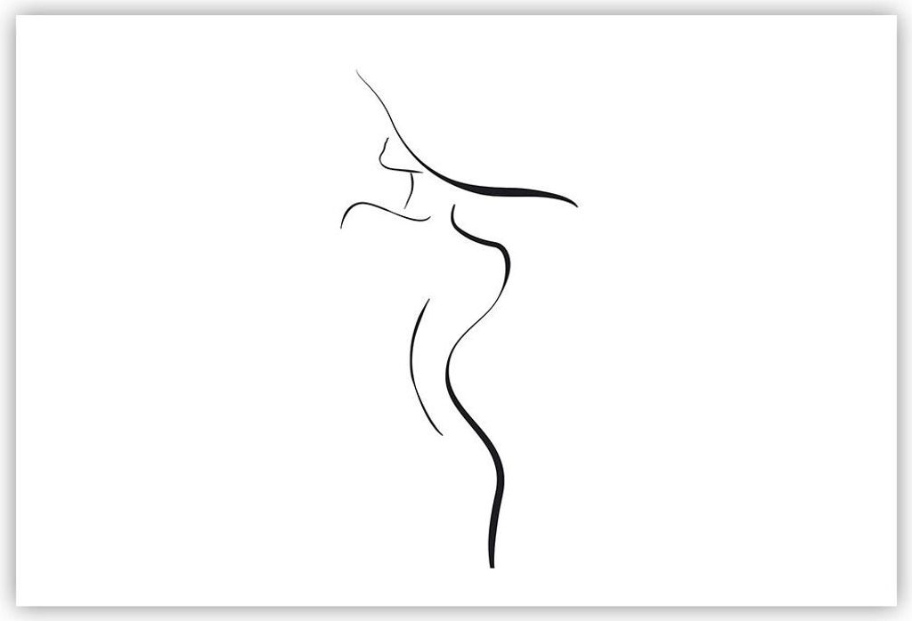 Poster - Poster ohne Rahmen - Minimalismus Frau Hut - 91,5x61 cm - Wand Bild - Wanddeko - Wandbilder - Kunstposter - Wandposter - Bilder - Kunstdru...