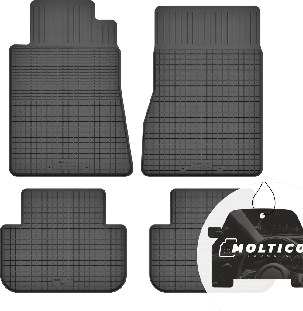 Tappetini in gomma con bordo Tappetini per auto Tappetini in gomma per auto Set di 4 pezzi su misura - adatto per BMW Serie 7 E38 1994-2001