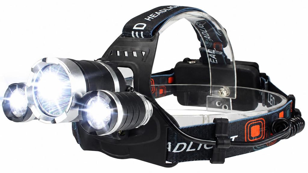 INF Lampe frontale étanche avec 3 LED rechargeables Image du produit 