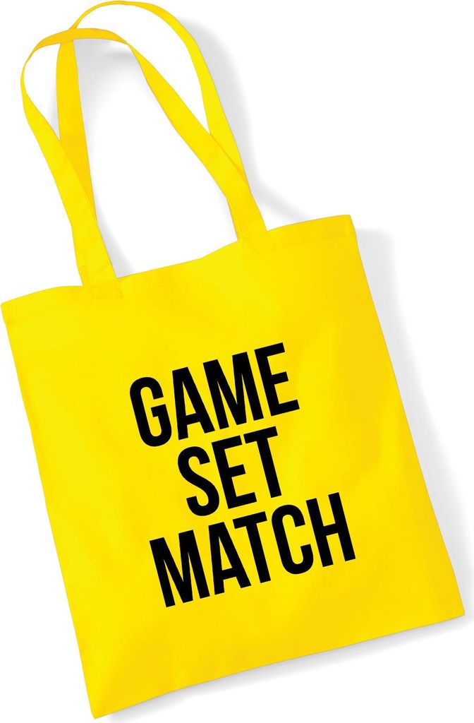 Huuraa Jutebeutel Game set match Tennis 10 Liter Yellow Baumwolle Tasche Geschenkidee