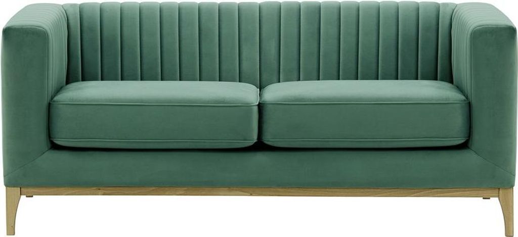 Zweisitzer-Sofa Slender Wood-Velluto 12-wax black