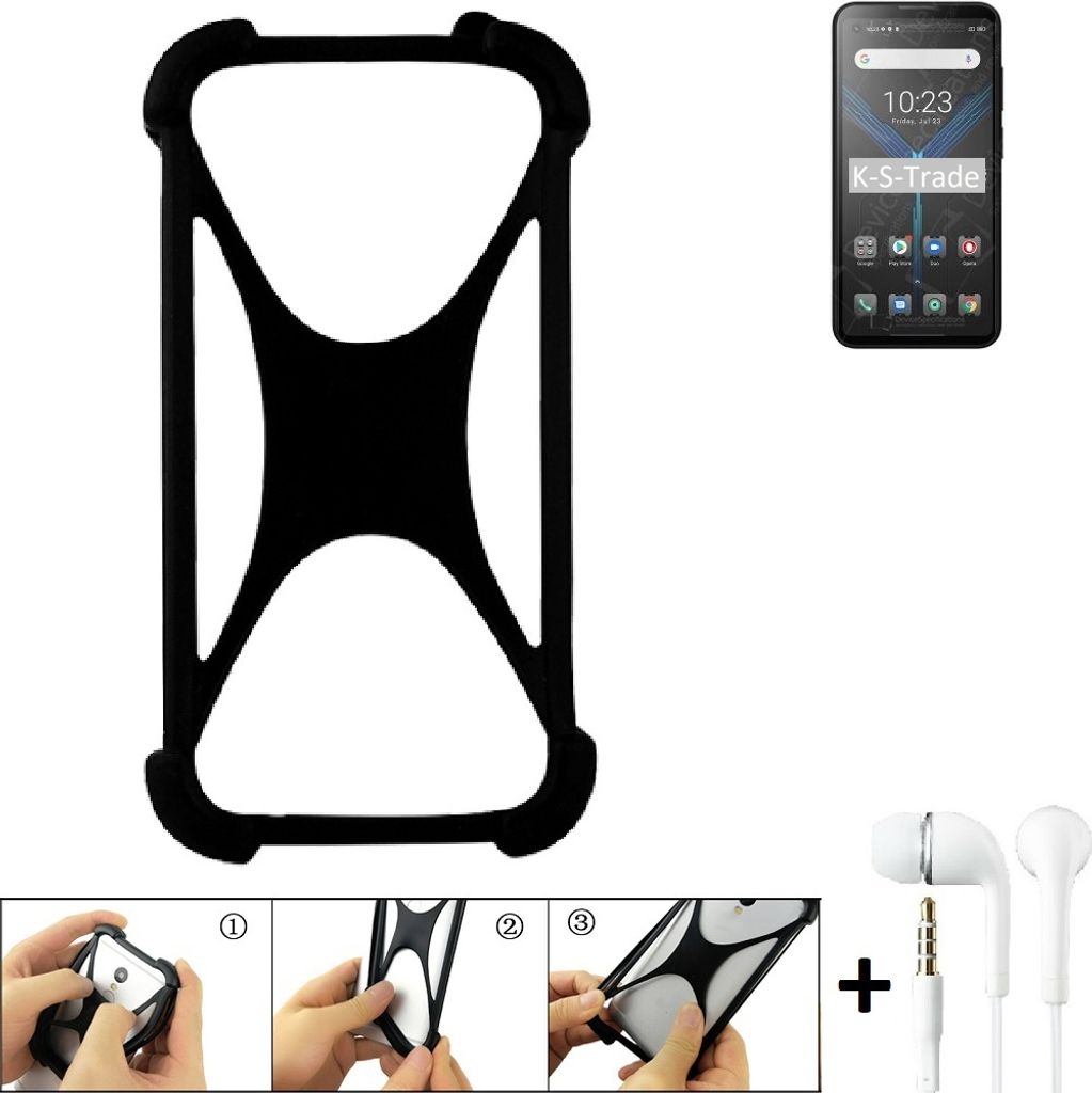 K-S-Trade Handy-Hülle + headphones kompatibel mit Blackview BL5000 Schutz-Hülle Bumper Silikon Cover Case Silikoncase Silikonbumper TPU Softcase