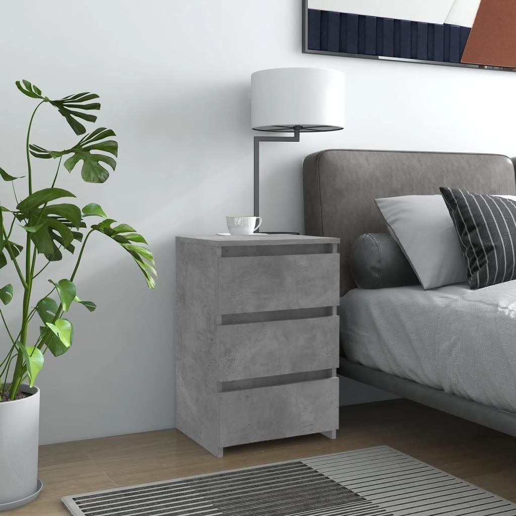 vidaXL Comodino grigio cemento 40x35x62,5 cm in materiale Immagine del prodotto 