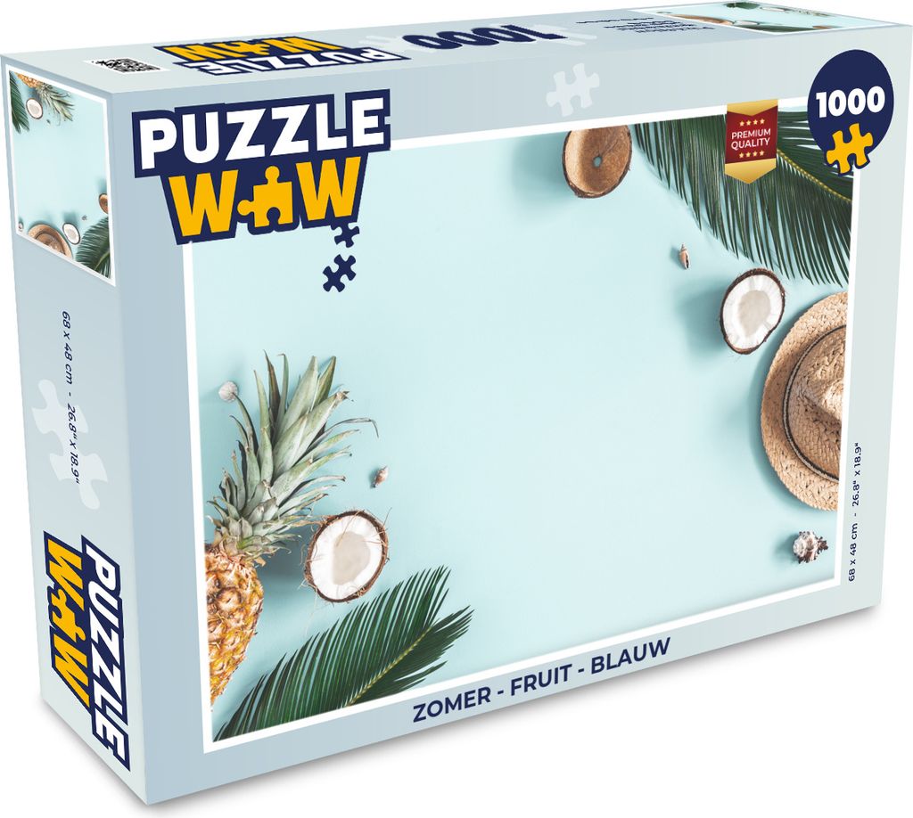 MuchoWow Puzzle 1000 Teile Sommer - Obst - Blau - Erwachsene - Rätsel