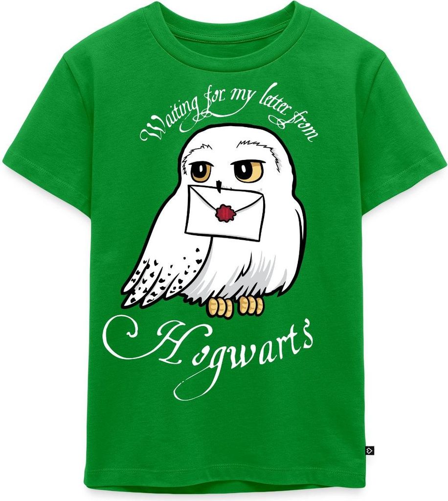 Spreadshirt Harry Potter Hedwig Brief Kinder Premium T-Shirt, 98/104 (2 Jahre), Grün