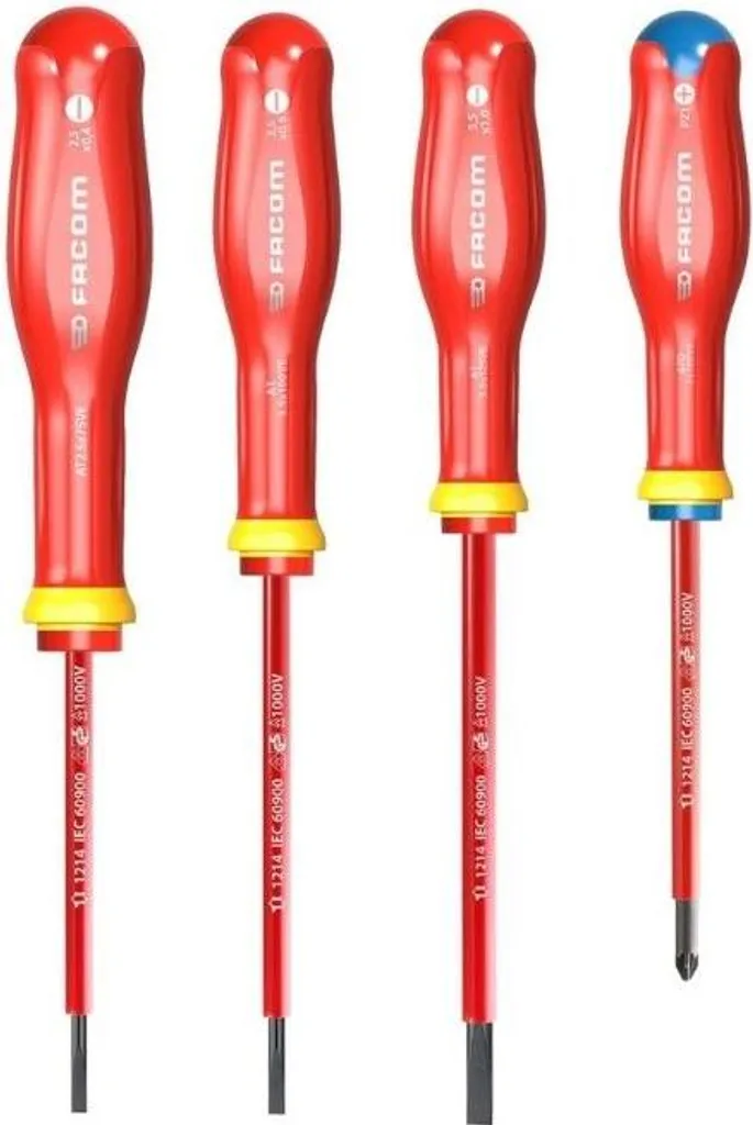 Évitez les courts-circuits avec le set de 4 tournevis isolés 1000V FACOM