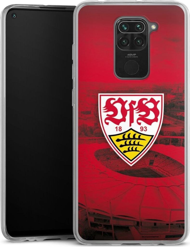 DeinDesign Slim Hülle für Xiaomi Redmi Note 9 Silikon Case Ultra Dünn Handyhülle Offizielles Lizenzprodukt Stadion VfB Stuttgart