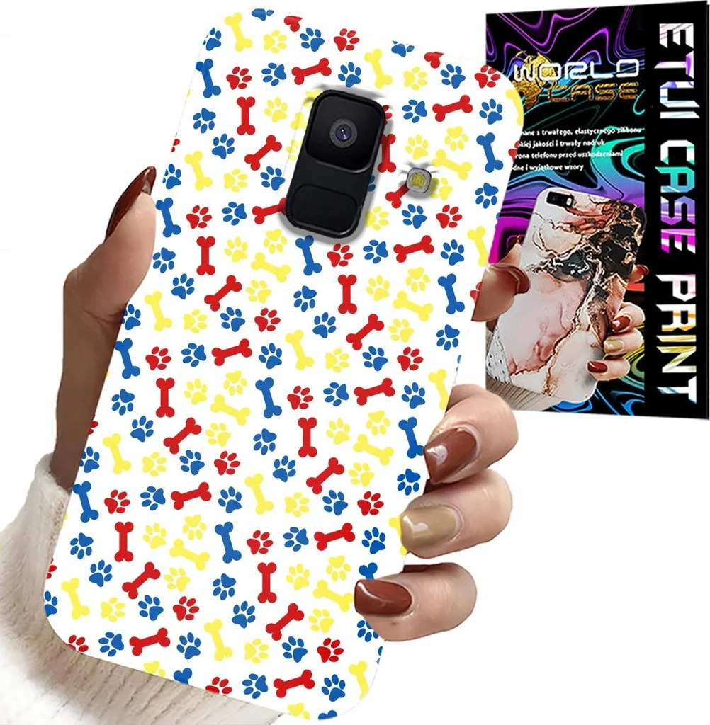 Cover Samsung A6 2018 Bone Paws: Dog Patrol Style + Vetro Omaggio