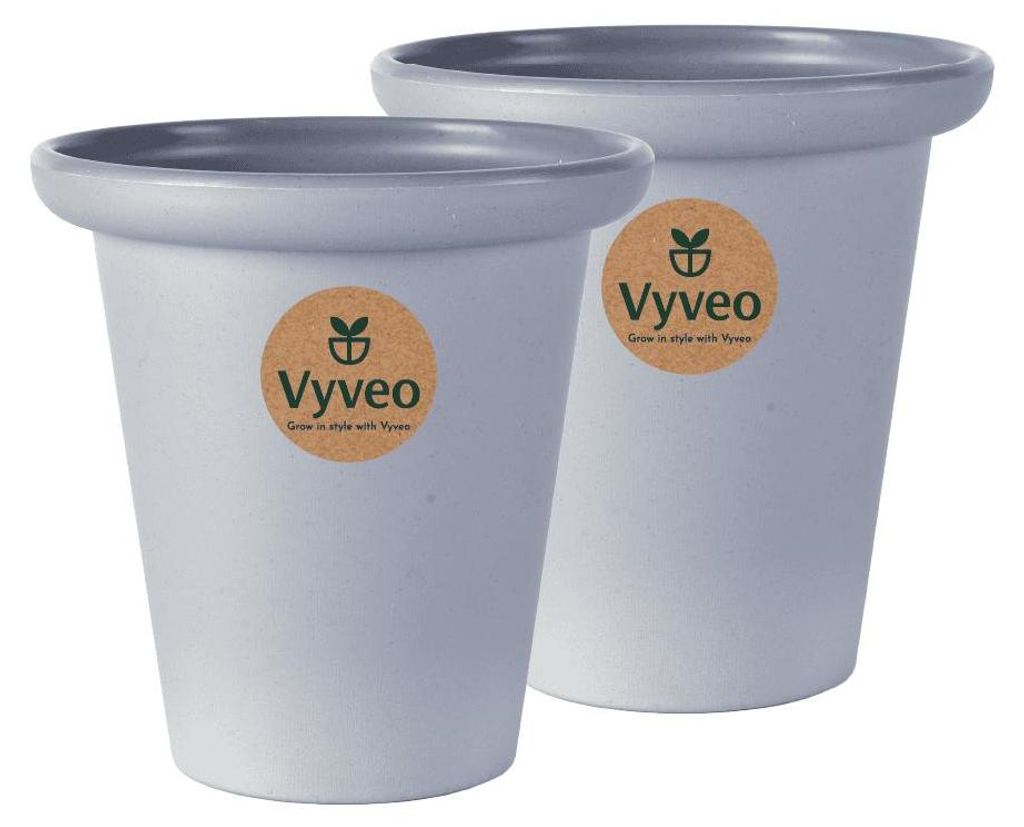 Vyveo - Blumentopf Skara - 2er-Set - Dunkelgrau - 20x19