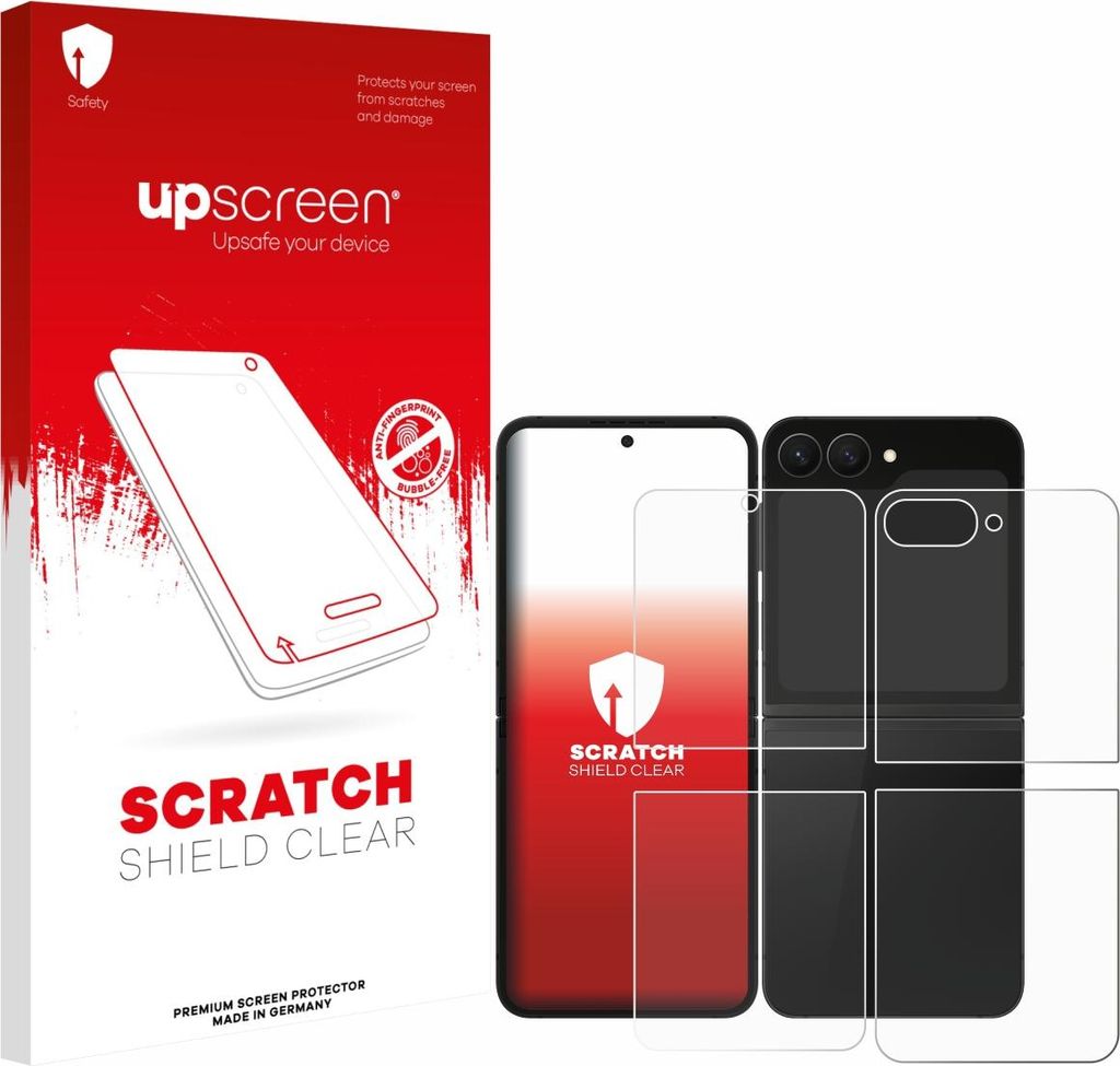 upscreen Schutzfolie für Samsung Galaxy Z Flip 7 FE (Display+Rückseite) Displayschutz Displayschutzfolie Folie Klar Transparent