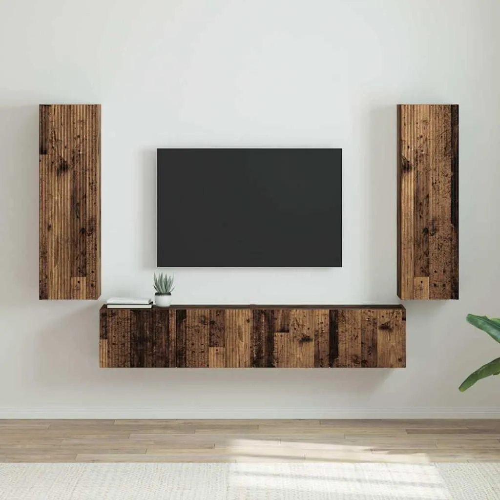 Maison Exclusive - Mobile TV 2 pezzi legno antico 30 x 31 x 100 cm materiale ligneo