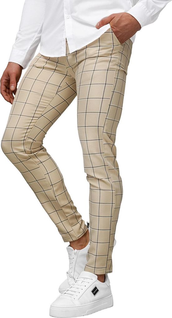 Herren Chino Hose Beige OZONEE DJ/5522Z 32