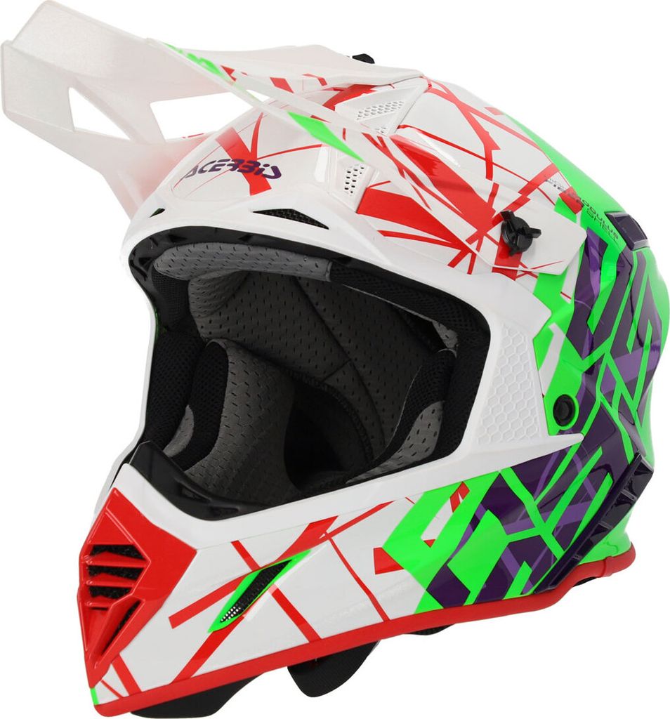 Acerbis X-Track 2024 Motocross Helm, weiß/grün/rot, L (59/60)