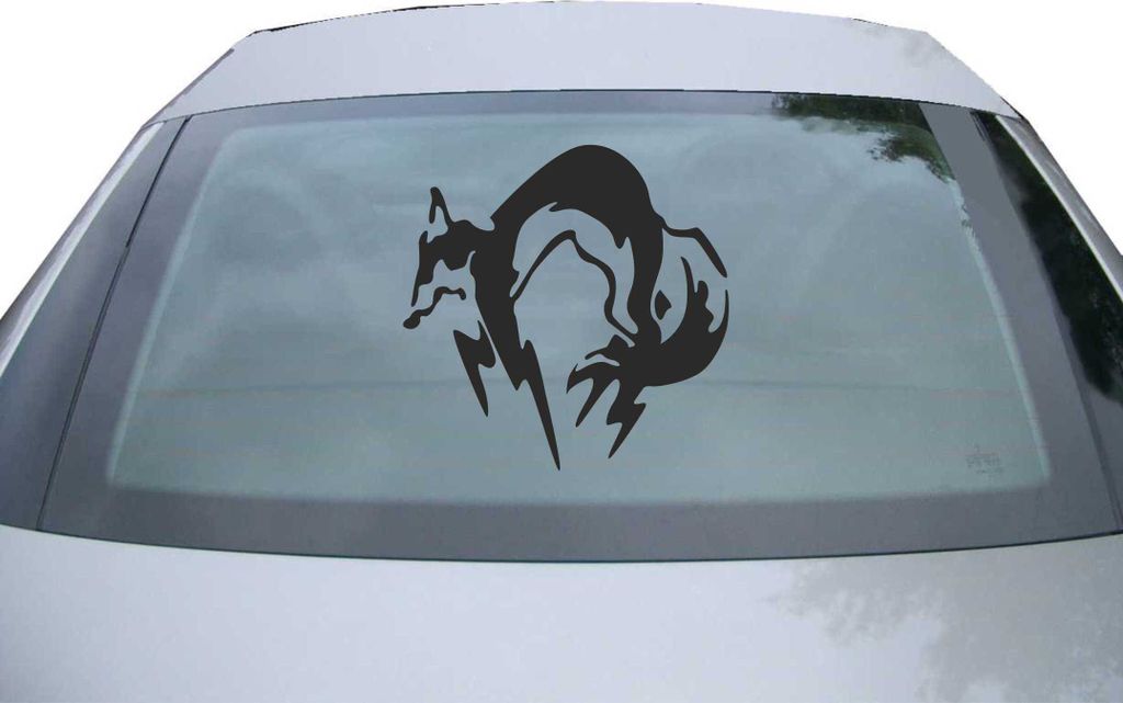 Indigos UG - Aufkleber Heckscheibe & Motorklappe DE2187 - schwarz - 600x600 mm - Fox Hound - Auto Scheiben Fenster Heckklappe Tuning Racing JDM - D...