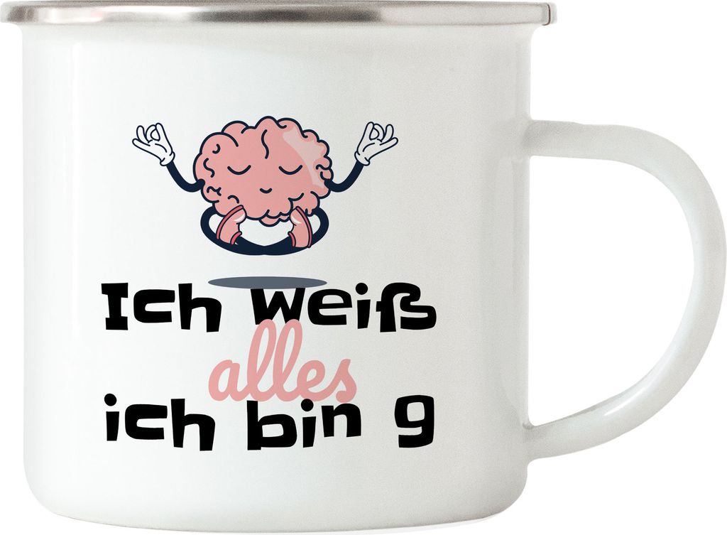 Ich Weiß Alles Ich Bin 9 Emaille Tasse Geschenkidee 9. Geburtstag Humorvoll Sarkastisch