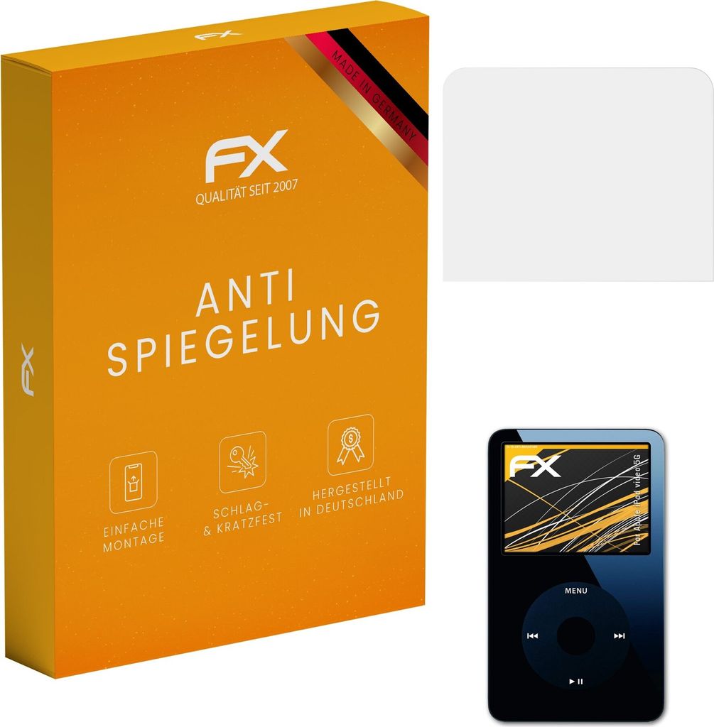 atFoliX FX-Antireflex 3x Schutzfolie kompatibel mit Apple iPod video 5G Displayfolie
