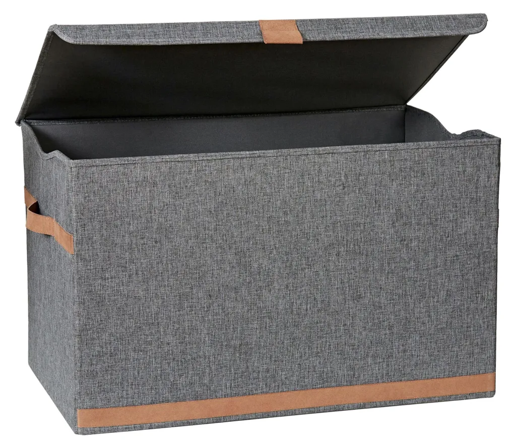 Rangement linge et armoire boîte grise robuste XL avec couvercle rigide