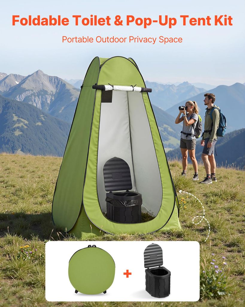 SucceBuy Tragbare Campingtoilette mit 150 kg Belastbarkeit