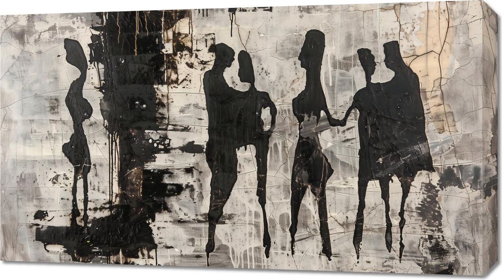 Bild 90x50cm Graue Menschen