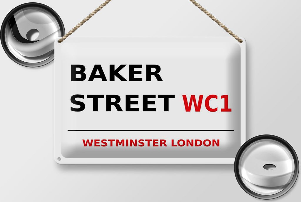 Blechschild Londýn 30x20cm Ulice Baker street WC1 Obrázek produktu 2