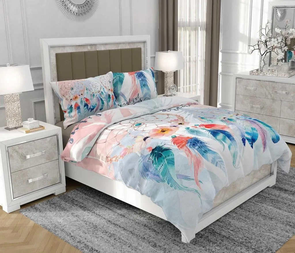 Biancheria da Letto Colorata SOVIO 140x200 cm + 2 Federe | Cotone 100%