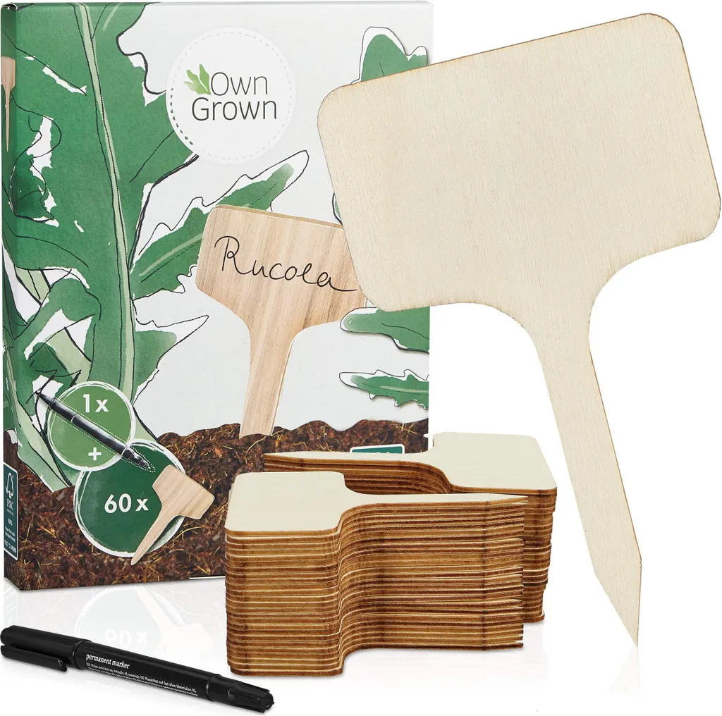 Marqueurs de plantes en bois OwnGrown pour organiser vos semis - 60x