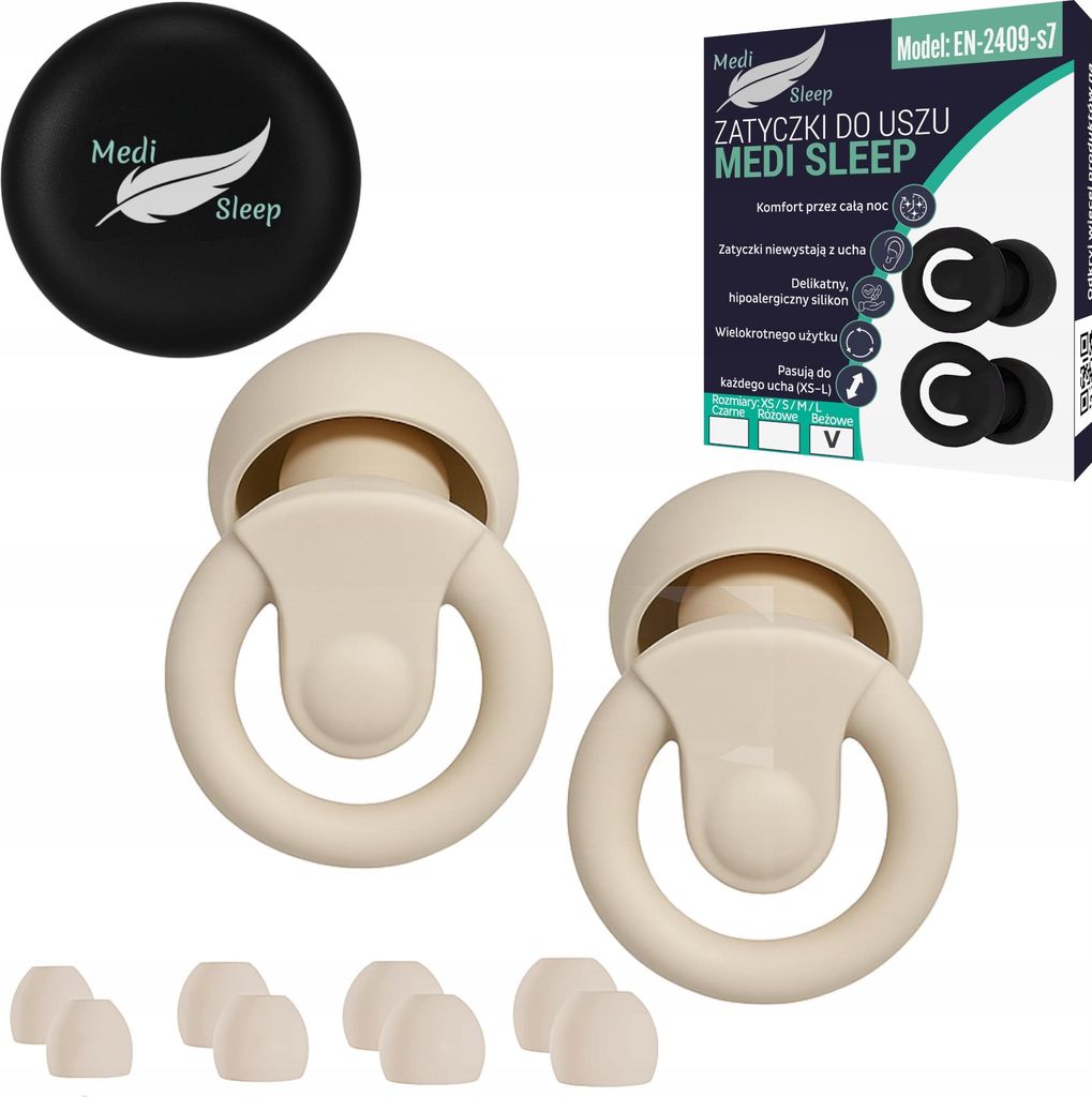 Medi Sleep Ohrstöpsel Stöpsel Größe XS / S / M / L beige