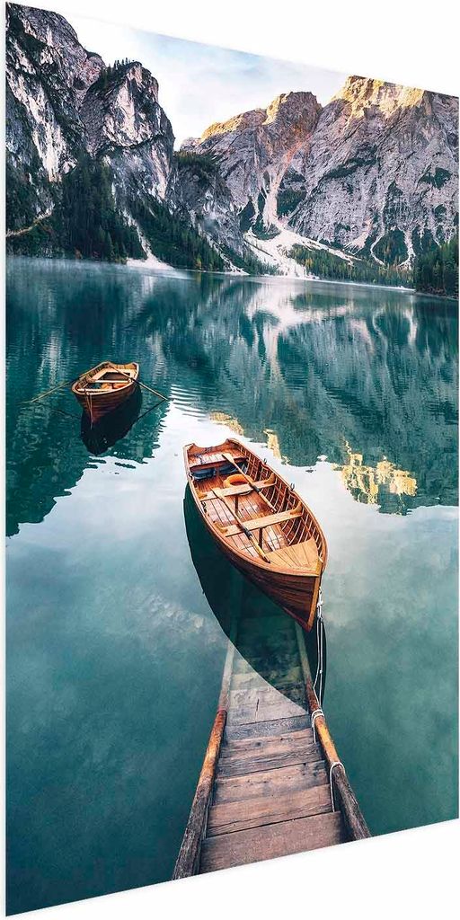 Posterpapier Poster - Boats in the Dolomites 40x60 cm Landschaften c-B-0418-ao-a