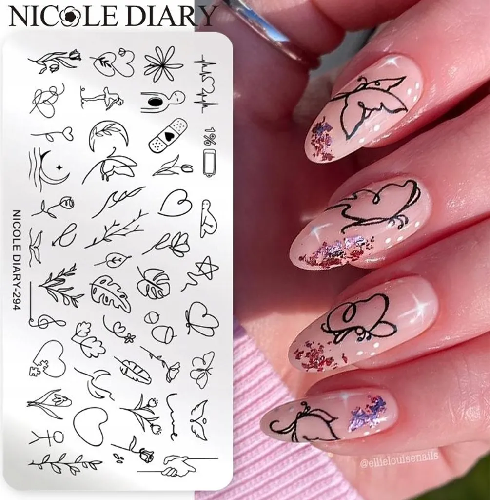 Piastra Unghie BLUMEN SKIZZE - Stamping Fiori Semplice e Rapido - 10