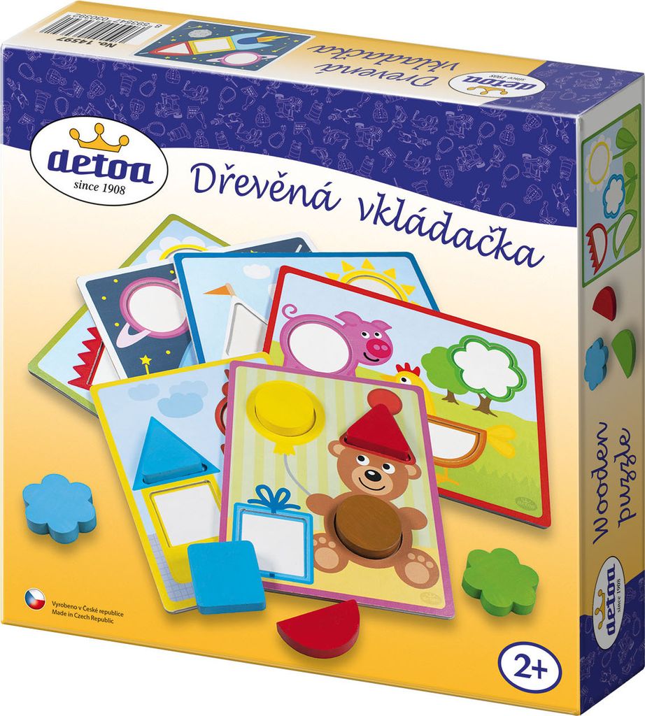 Detoa Vkládačka dřevěná v krabici 23x23x5cm 24m+ Obrázek produktu 1