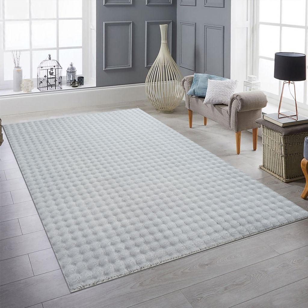 Wohnzimmer Schlafzimmer kuschelig weich strapazierfähig pflegeleicht mittelflor hell in grau Größe - 80 x 300 cm