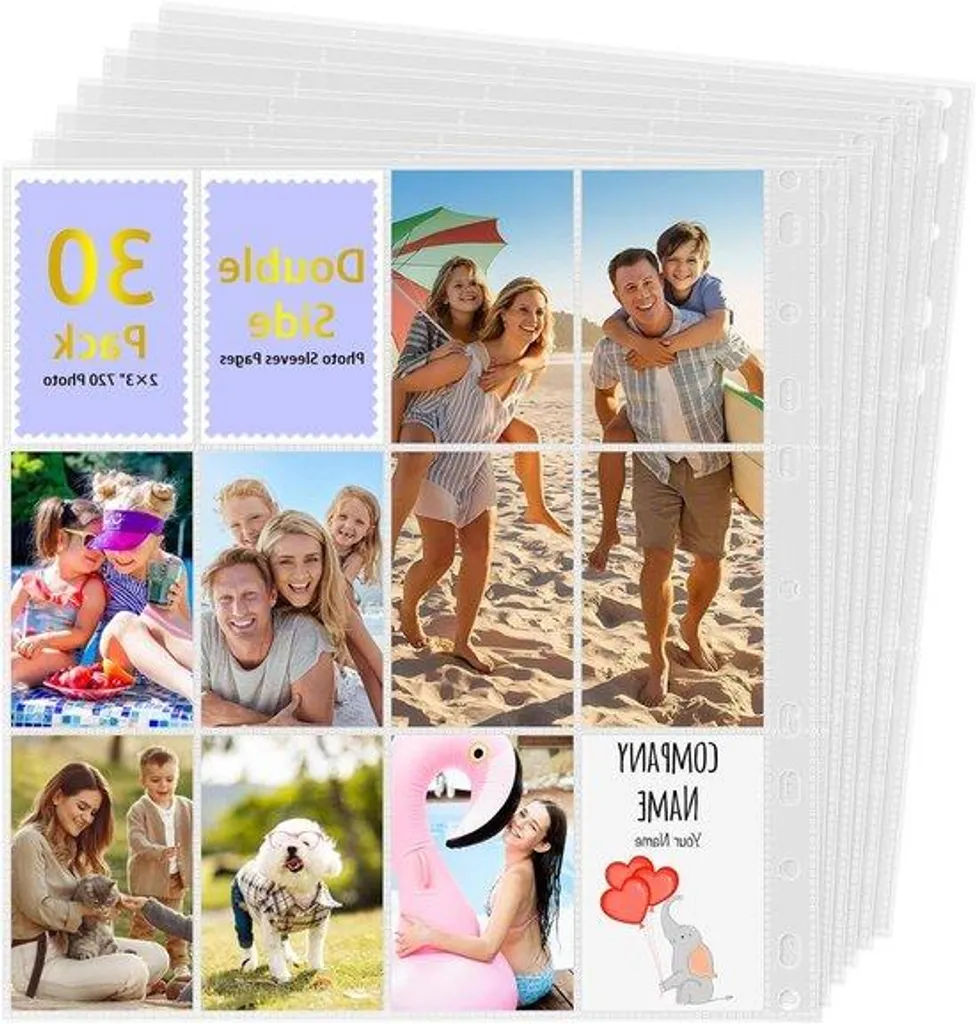 Classeur cartes 720 fentes avec feuilles 11 trous ultra-transparentes