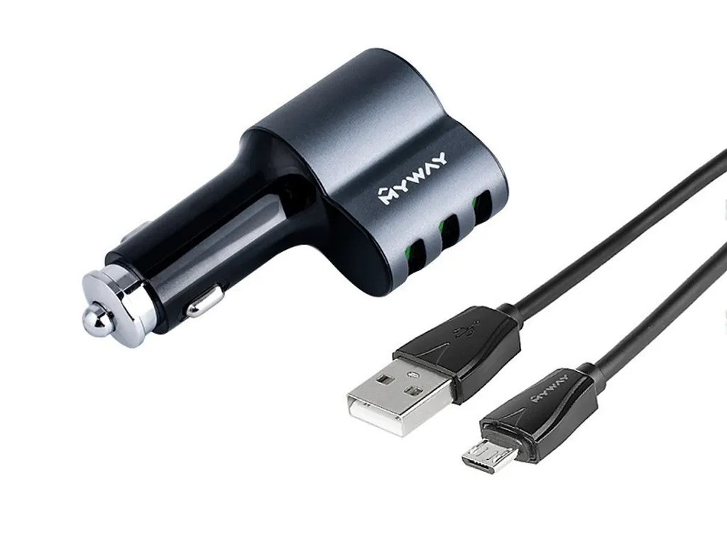 Multi-Caricatore Auto 12/24V 5.1A con 3 USB e Presa Accendisigari