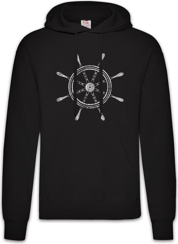 Urban Backwoods Oldschool Nautical Wheel I, Herren Hoodie, Farbe: Schwarz, Größe: XL