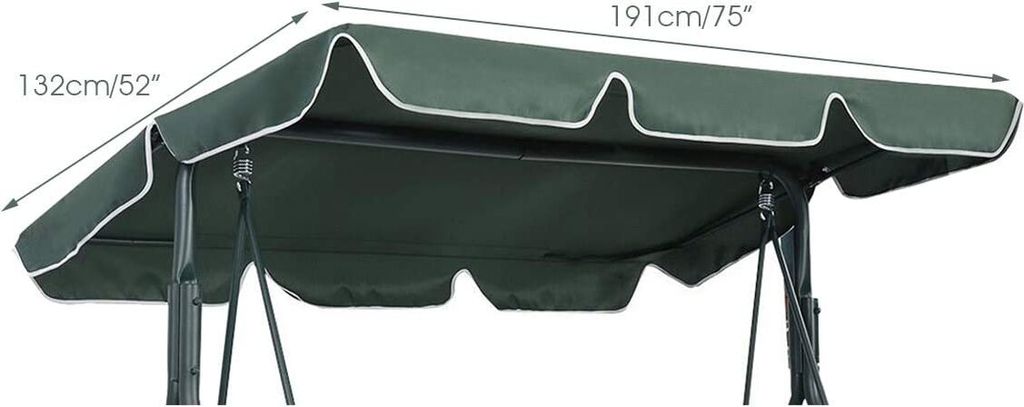 Ersatzkissen Für Hollywoodschaukel (2-3-Sitzer), Wasserdicht, Hellgrau, 152,4 X 101,6 Cm – Outdoor-Schaukelkissen