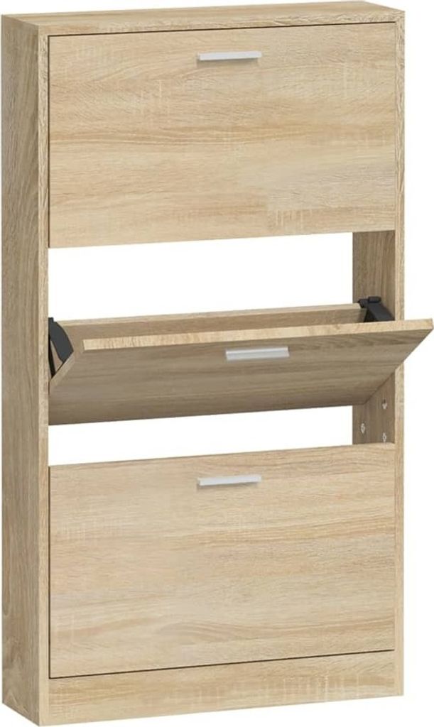 vidaXL Szafka na buty dąb 59x17x108 cm materiał Zdjęcie produktu 