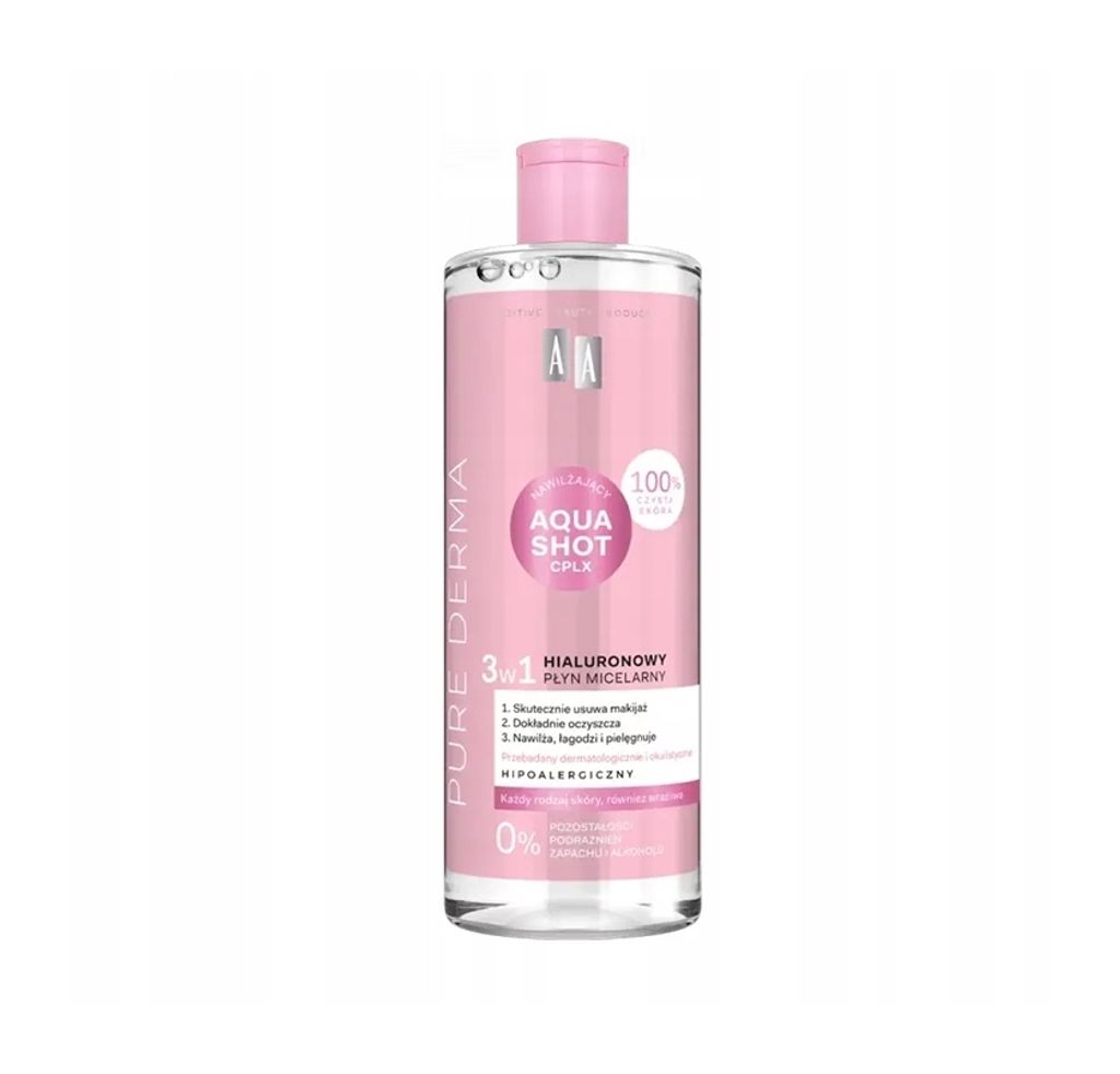 AA Pure Derma, Hyaluron Micellar Wasser, 500 ml