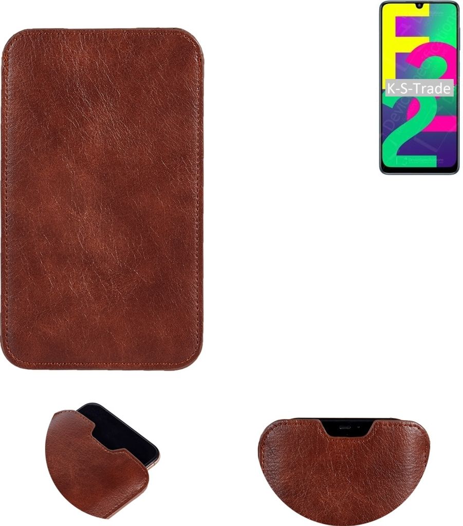 K-S-Trade Schutzhülle Handyhülle kompatibel mit Samsung Galaxy F22 Handytasche Kunstleder Sleeve in braun