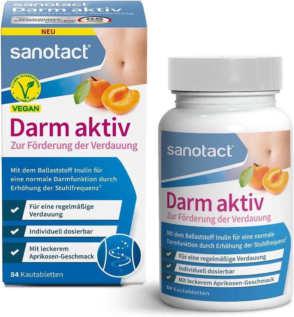 sanotact Darm AKTIV (84 Kautabletten) - Natürliche Produktbild 