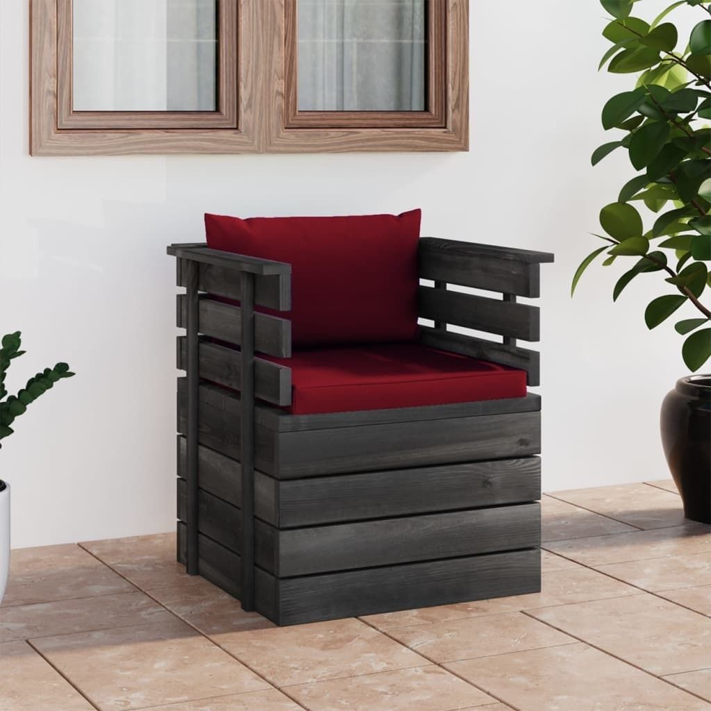 Möbel Gartensessel mit Kissen Kiefernholz - Gartenstühle 3061728