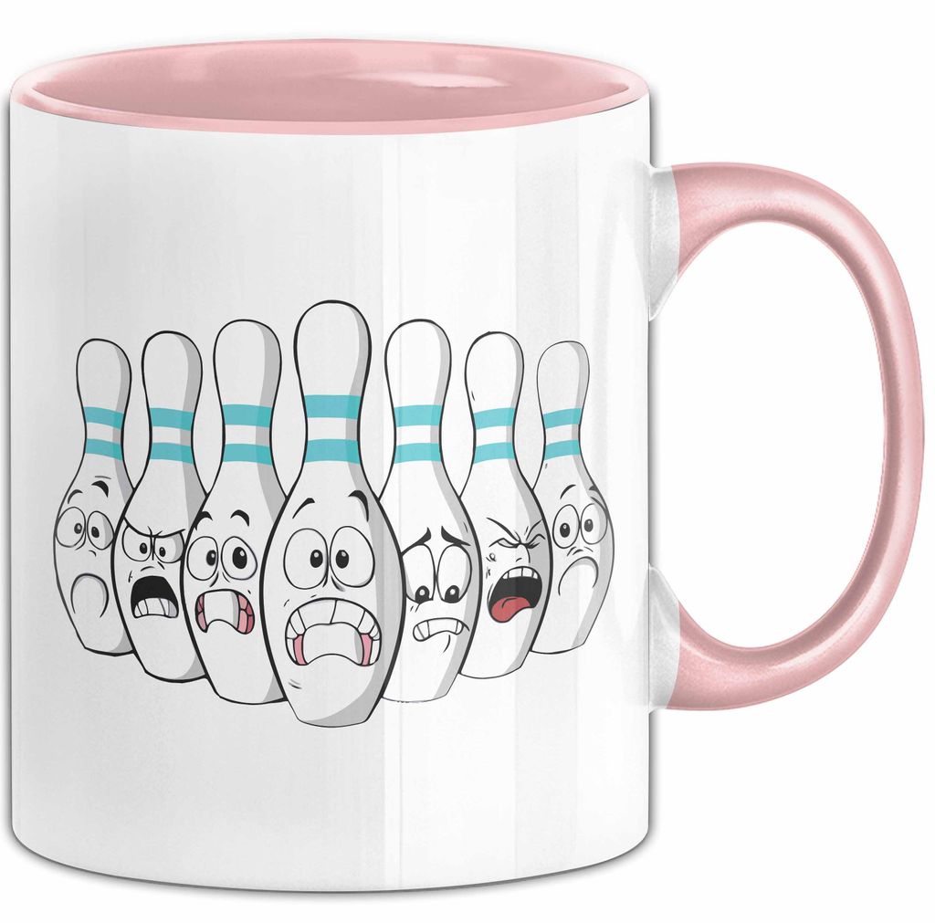 Bowling Tasse Geschenk Bowling-Spieler Geschenkidee (Rosa)