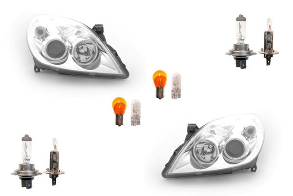 Johns, Scheinwerfer Halogen passend für Opel Vectra C ab 2005- Leuchtmittel Set Li. Re. 1216575 93179914 1216681 93192377 1216576 93179915 1216682...