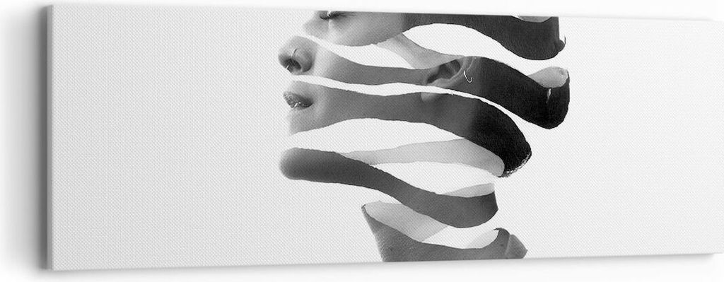 Bild auf Leinwand - Leinwandbild - Einteilig - Frau Surrealismus Monochrom - 90x30cm - Wand Bild - Wanddeko - Wandbilder - Leinwanddruck - Bilder -...