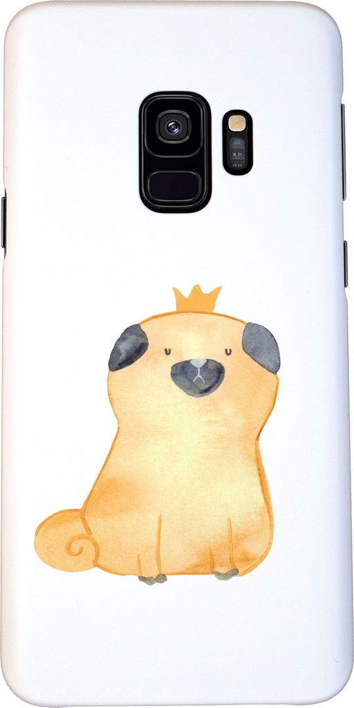 Mr. & Mrs. Panda Samsung Galaxy S9 Handyhülle Mops Krone - Weiß - Geschenk, Allergisch, Hund, Handycover, Handy Schutzhülle, Königlich, Hülle,...