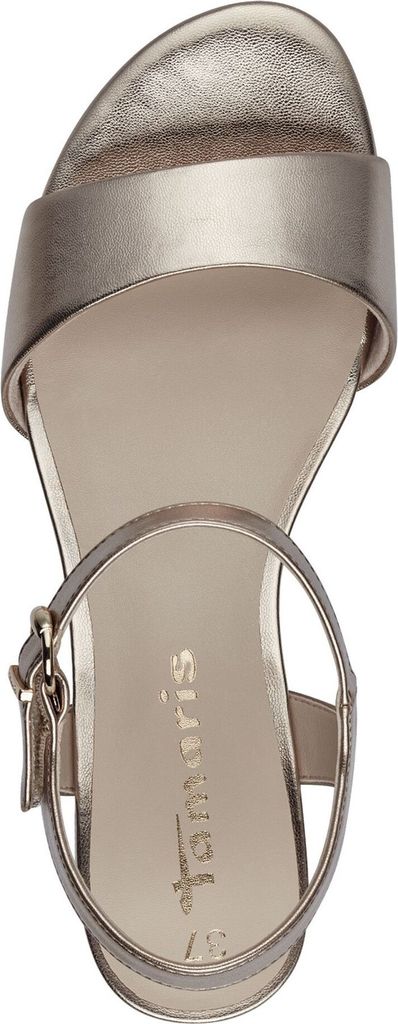 Tamaris Damen Sandalette Sandale Metallic Lack Blockabsatz 1-28249-42, Größe:38 EU, Farbe:Gold